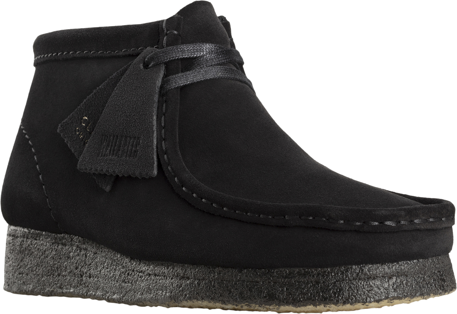 Wallabee Boot. Black Sde, D, 4